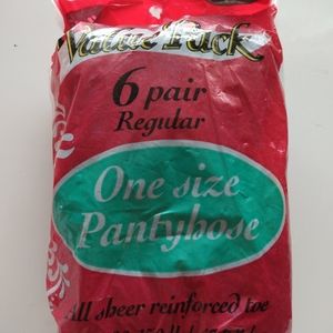 Value Pack 6 pairs One Size Panty Hose Stocking 70's Black Vintage Pantyhose